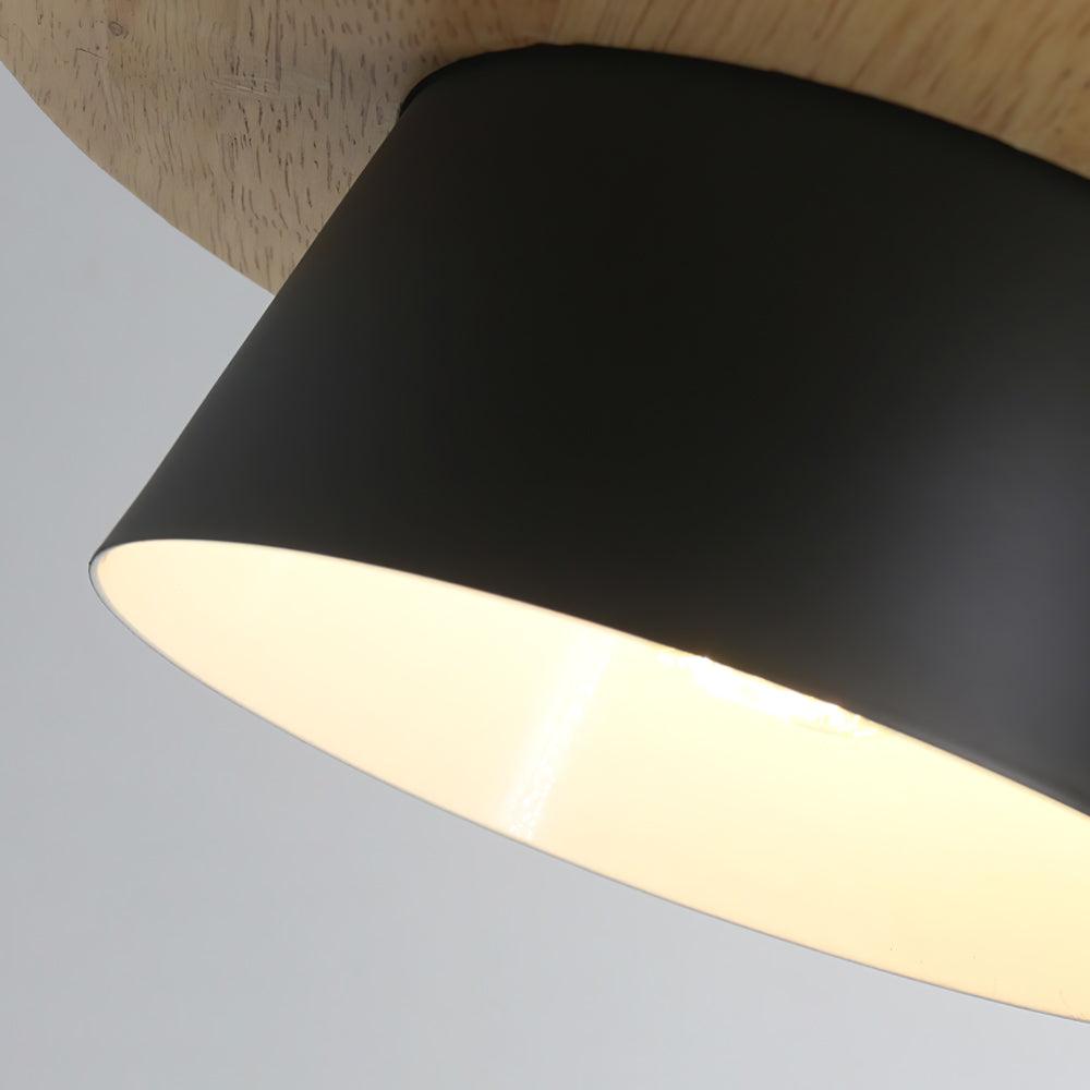 Arisha Dôme Moderne LED Suspension Métal Bois Noir Blanc Gris Salon Chambre à Coucher - Neutralighting