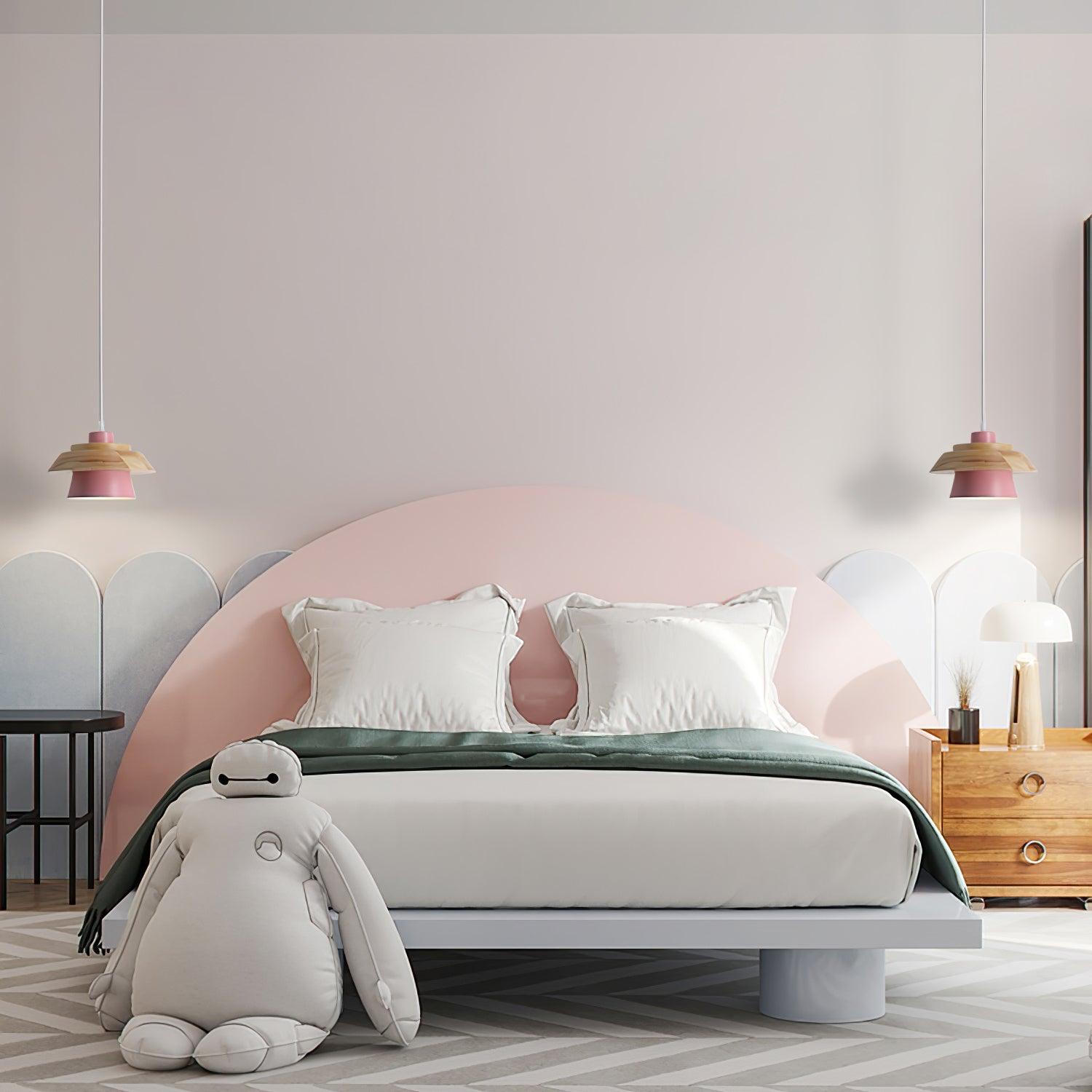 Arisha Dôme Moderne LED Suspension Métal Bois Noir Blanc Gris Salon Chambre à Coucher - Neutralighting