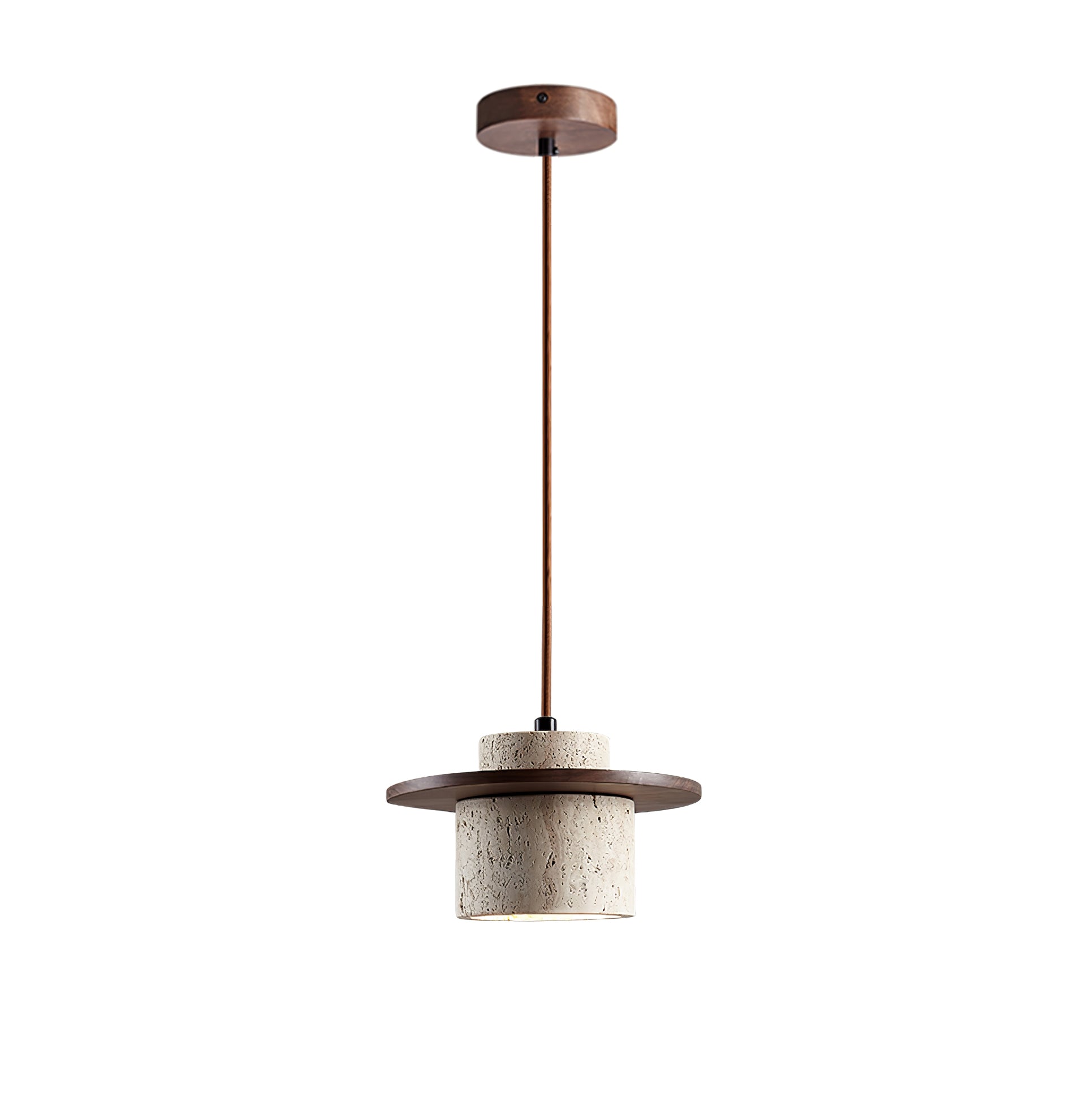 Elvaria Disc Cylinder Travertine Pendant Light - Letslighting