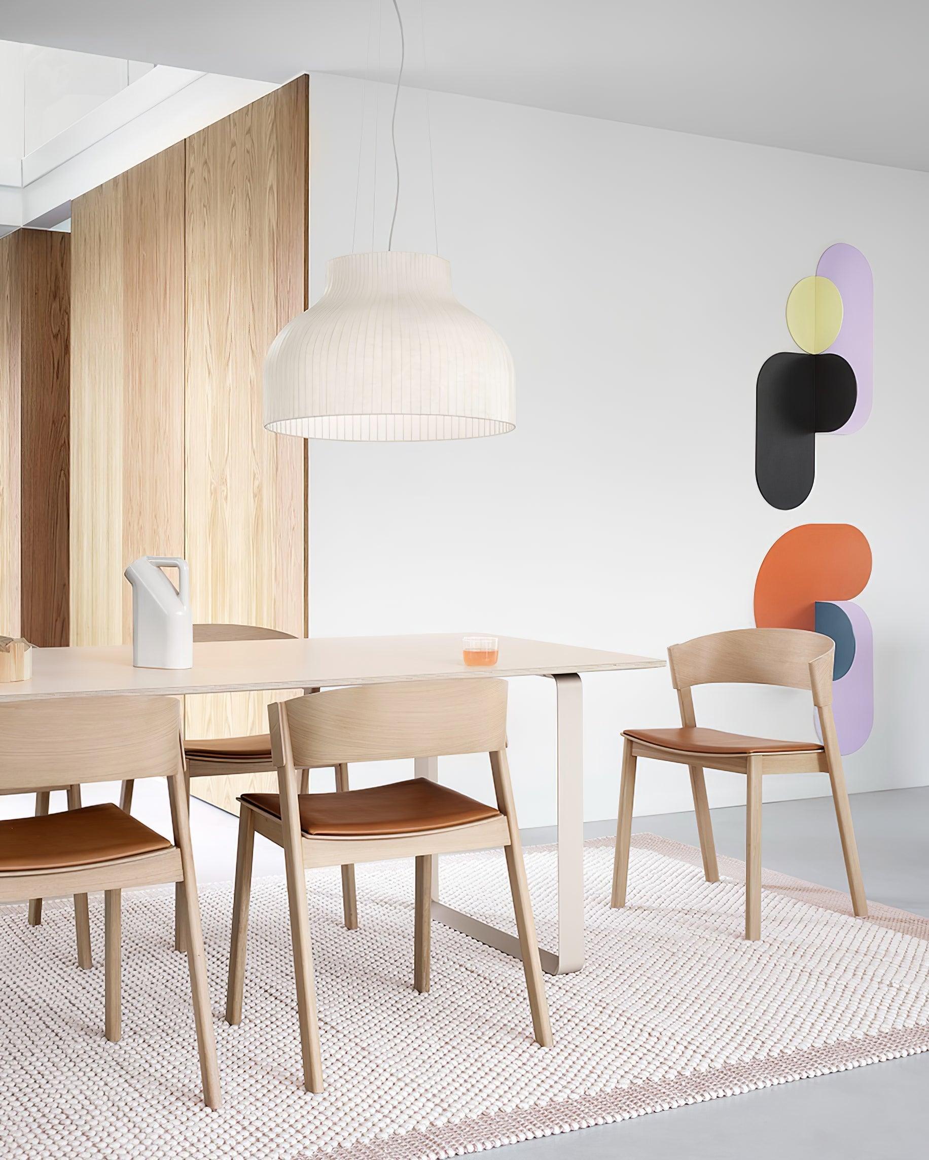 Lampe Pendante Abat-jour en Soie Pliée Courbée Moderne Minimaliste - Neutralighting