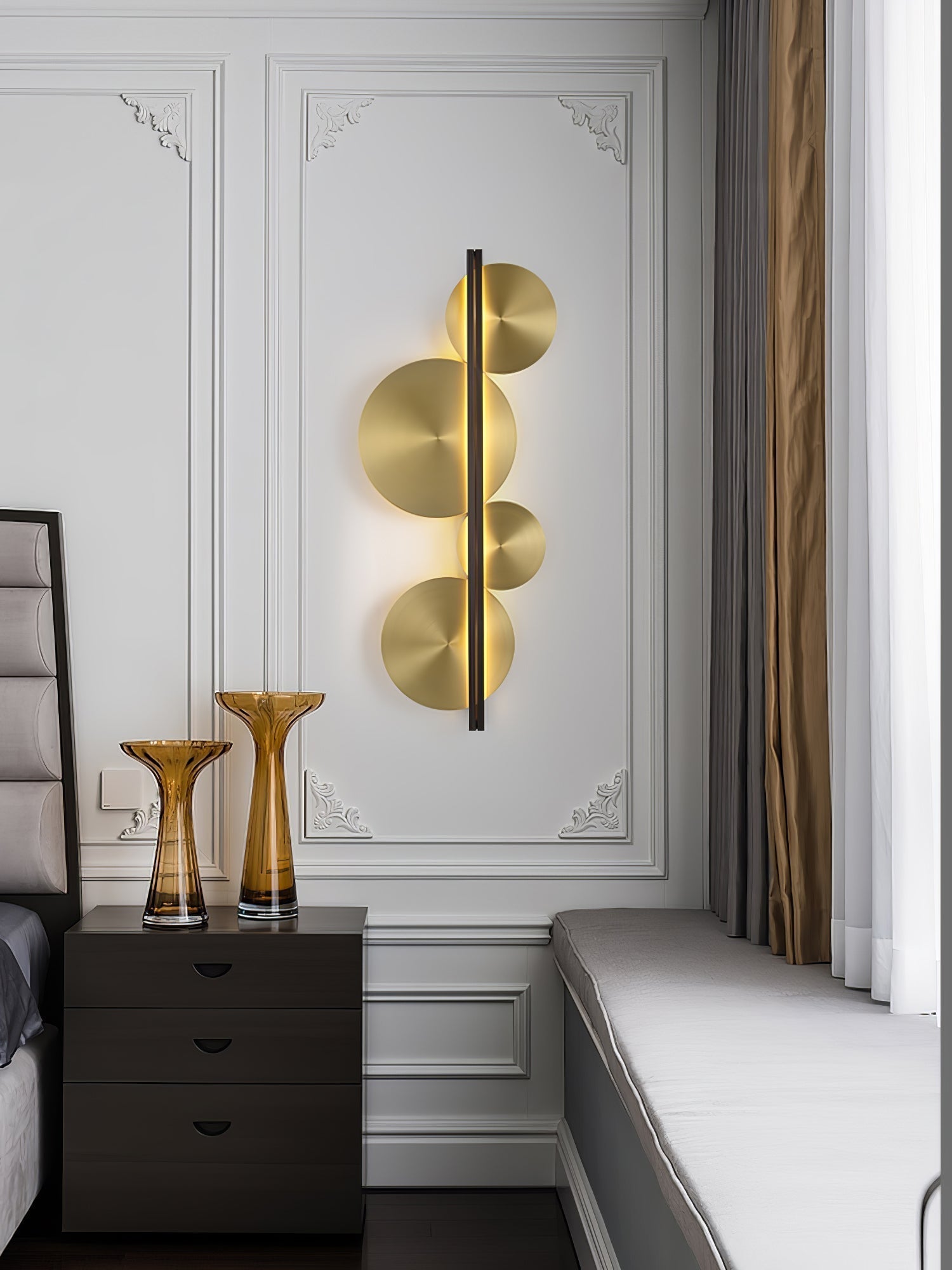 Lustra Applique Murale Dorée Circulaire Sculpturale - Neutralighting
