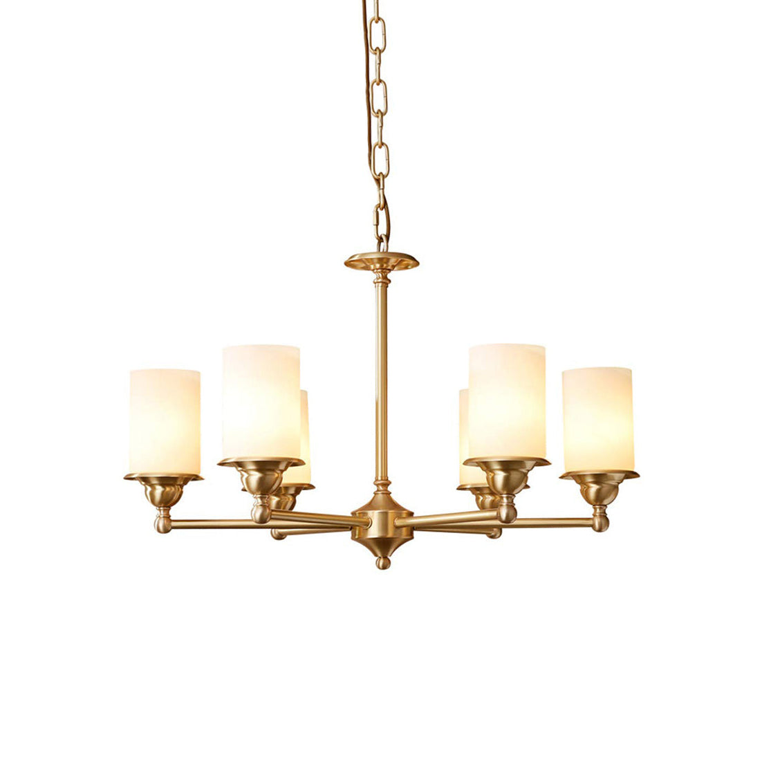 Idorara Postmodern Luxury Brass Glass Chandelier - Lamp Copper