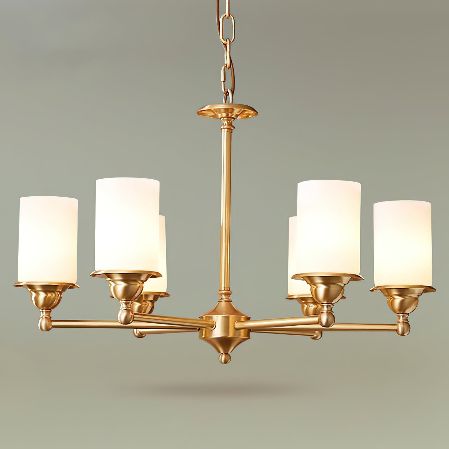 Idorara Postmodern Luxury Brass Glass Chandelier - Lamp Copper