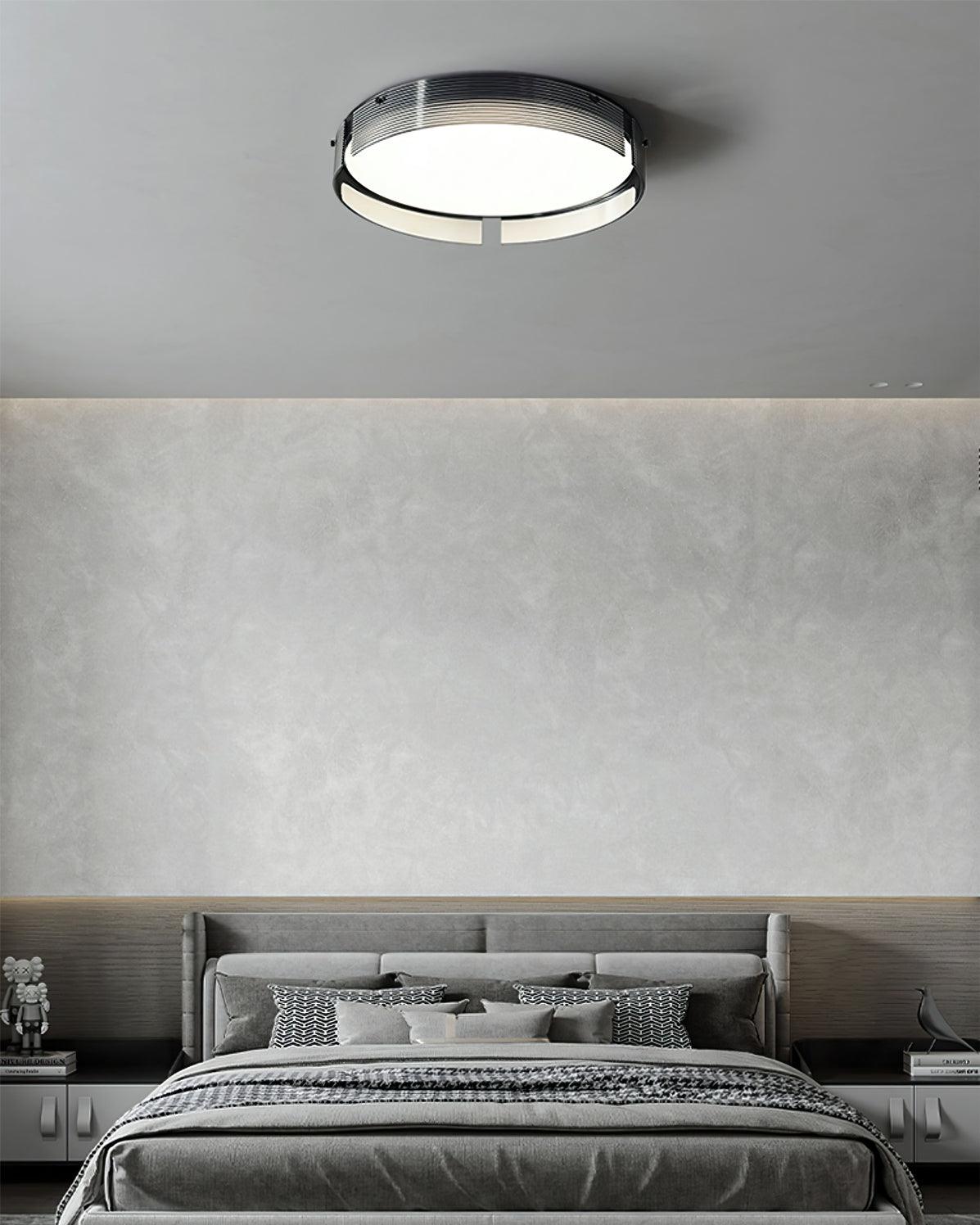 Stripe Laiton Plafonnier Cadre Circulaire Moderne Chambre - Neutralighting