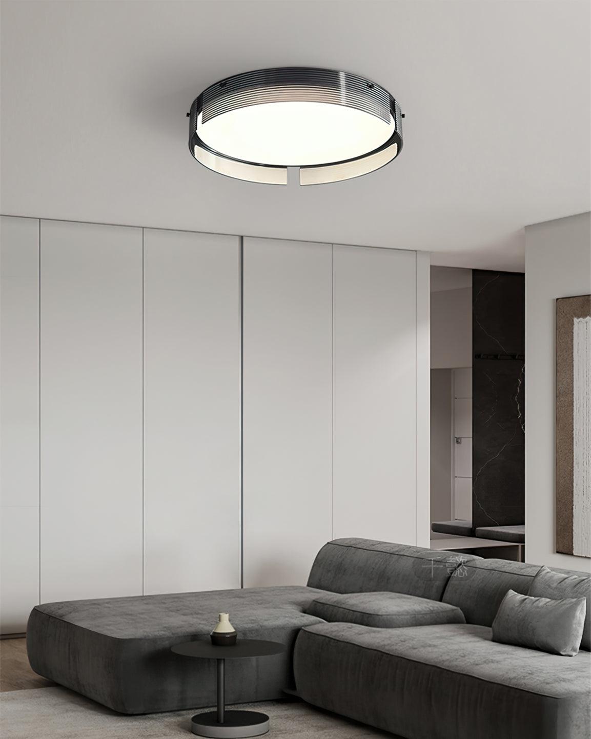 Stripe Laiton Plafonnier Cadre Circulaire Moderne Chambre - Neutralighting