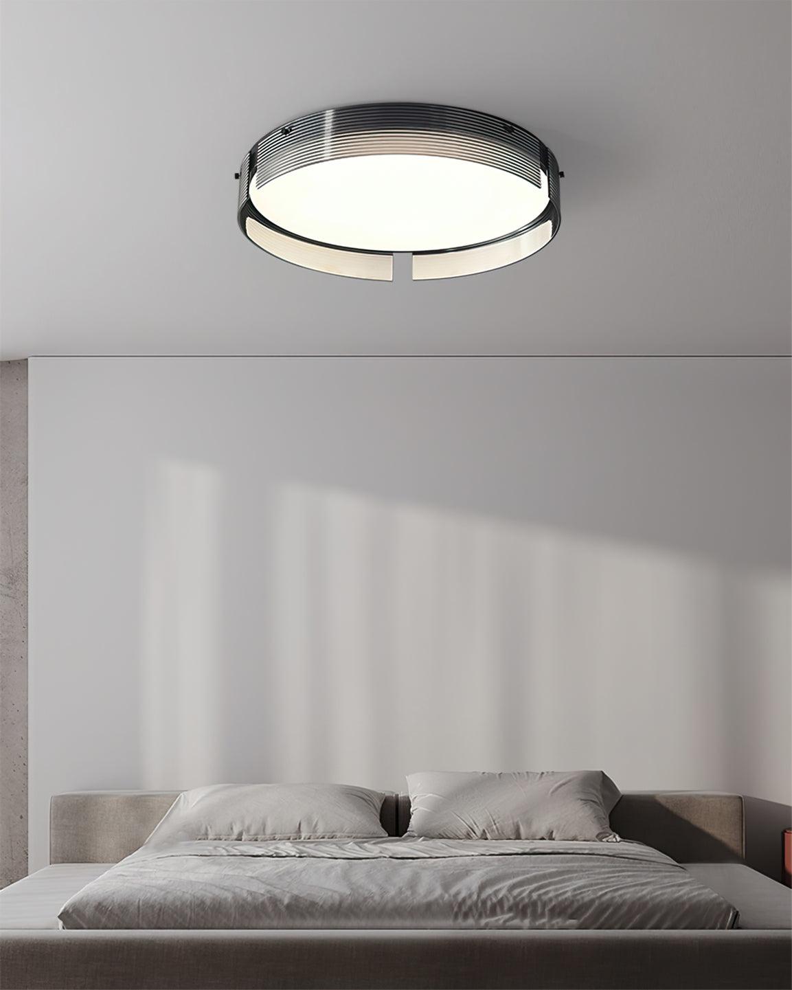 Stripe Laiton Plafonnier Cadre Circulaire Moderne Chambre - Neutralighting