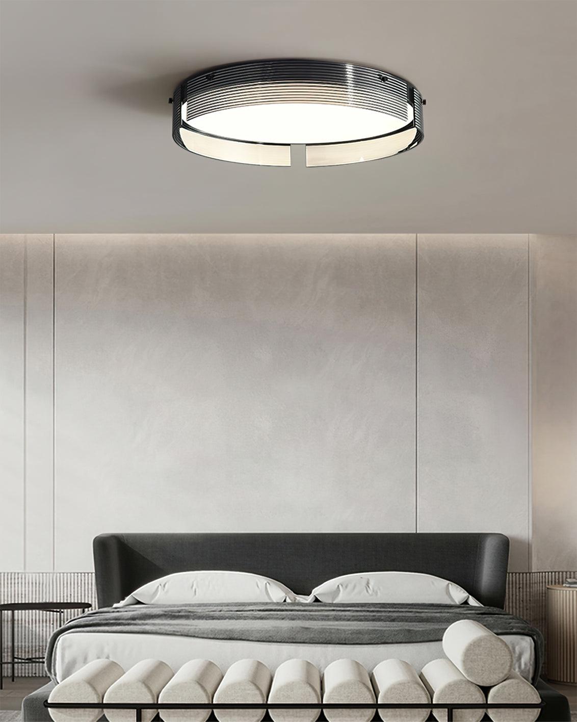 Stripe Laiton Plafonnier Cadre Circulaire Moderne Chambre - Neutralighting