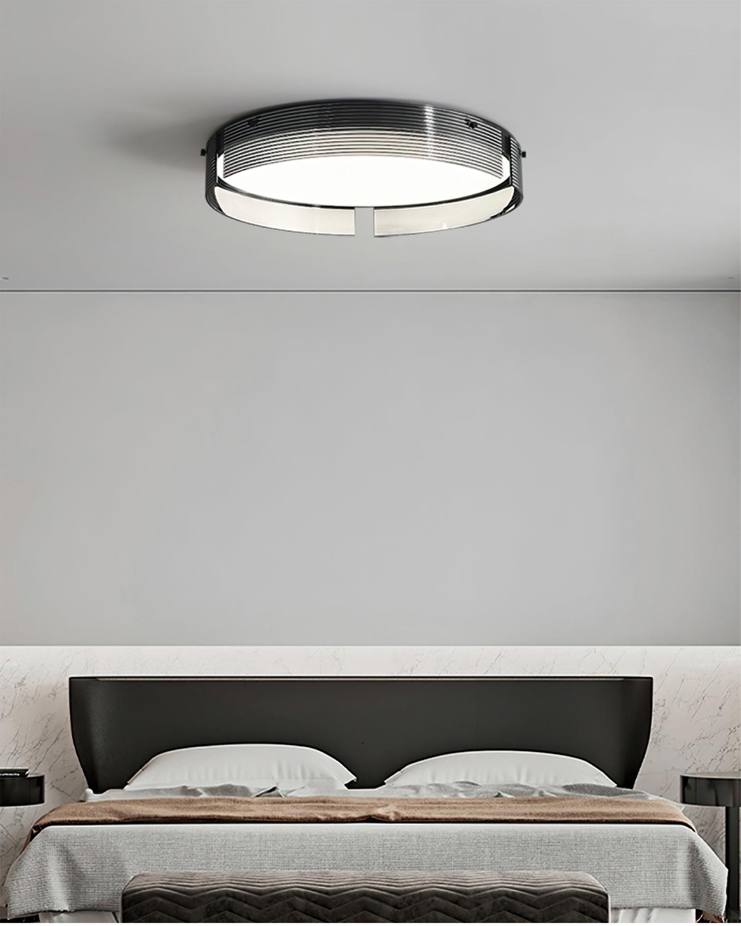 Stripe Laiton Plafonnier Cadre Circulaire Moderne Chambre - Neutralighting