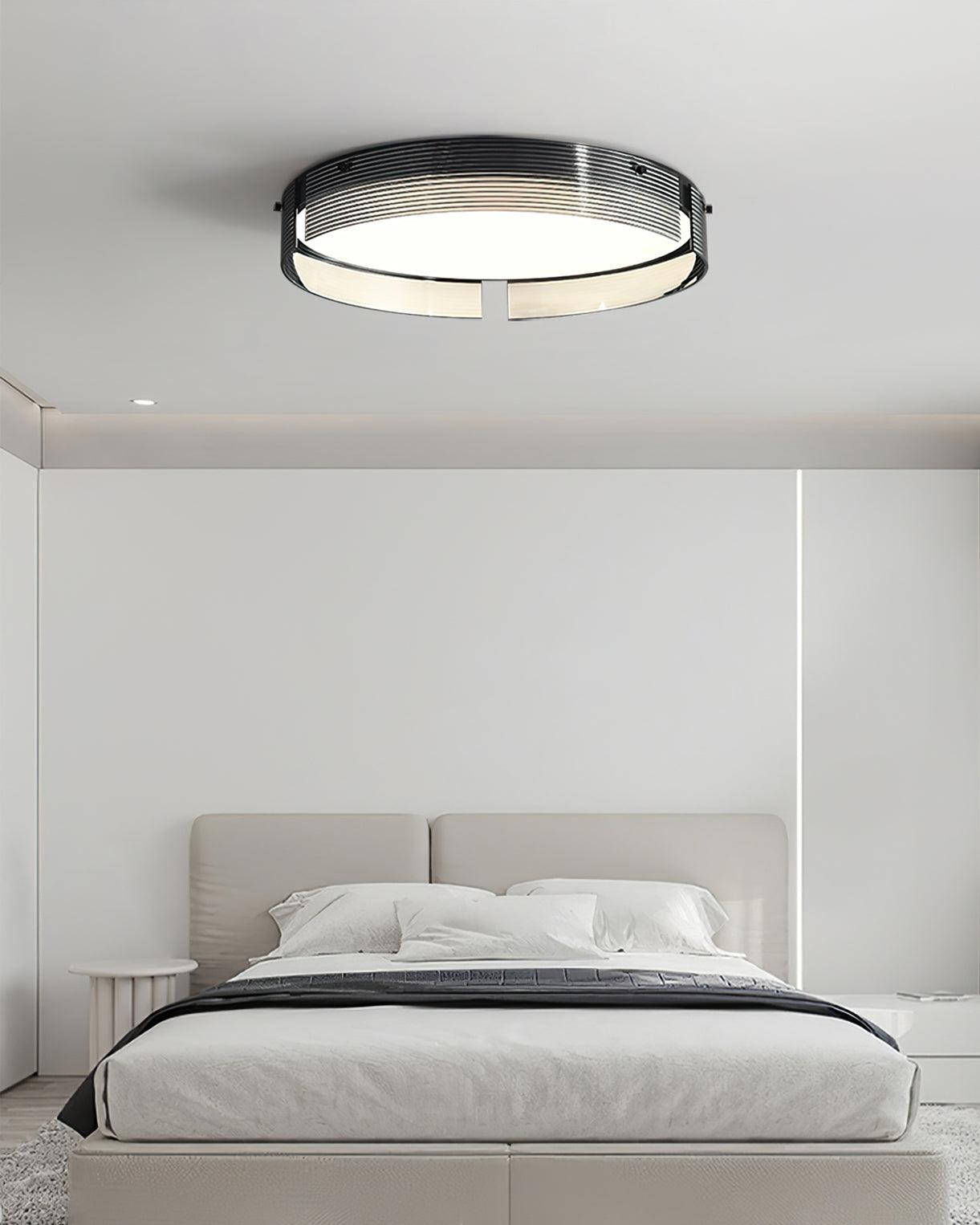 Stripe Laiton Plafonnier Cadre Circulaire Moderne Chambre - Neutralighting