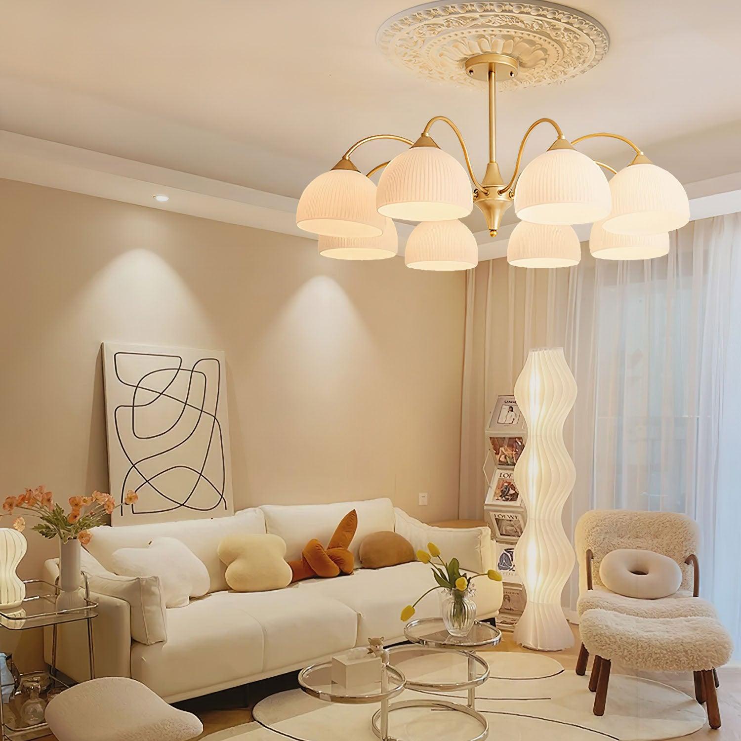 Lustra Chandelier Striped Glass Bowl - Neutralighting