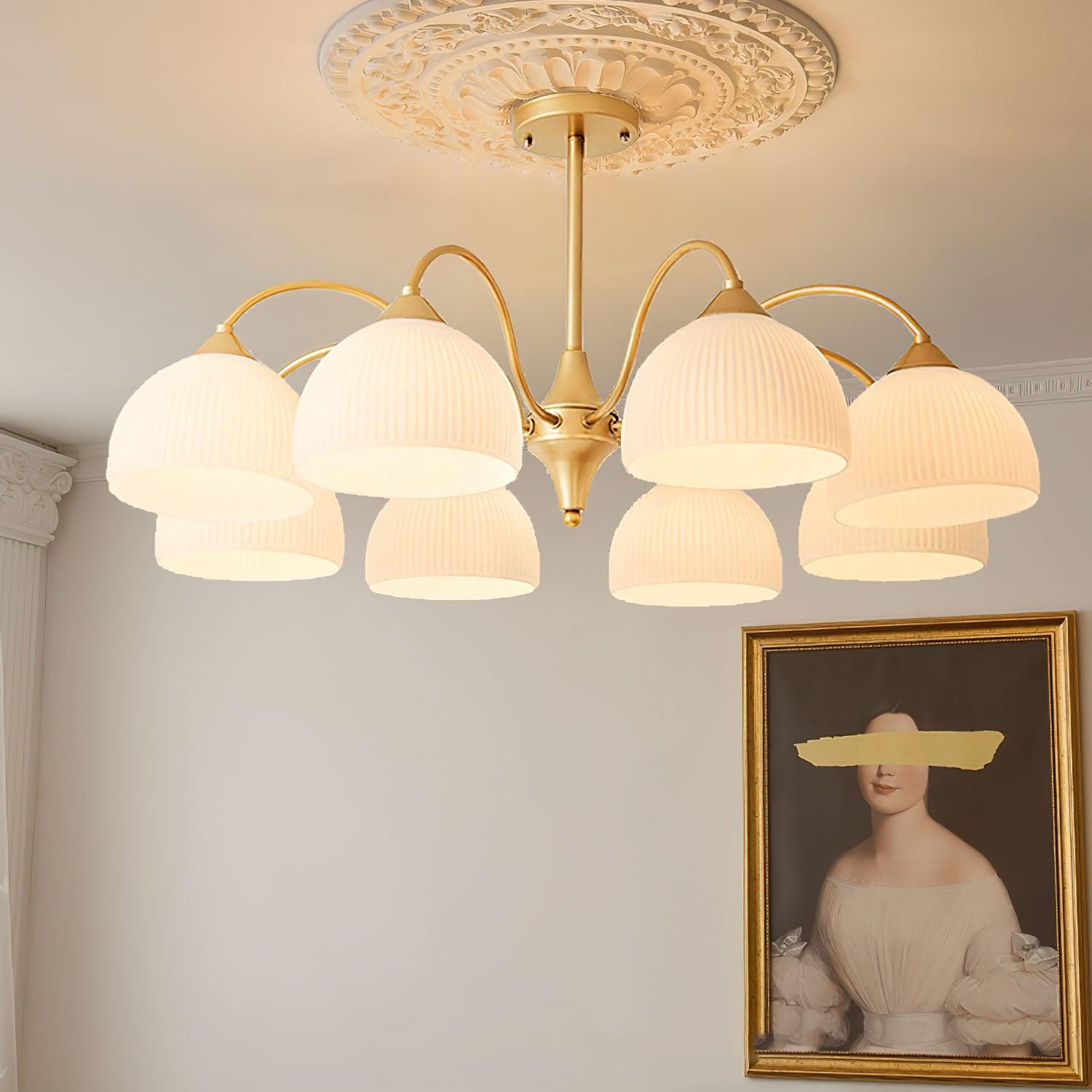 Lustra Chandelier Striped Glass Bowl - Neutralighting