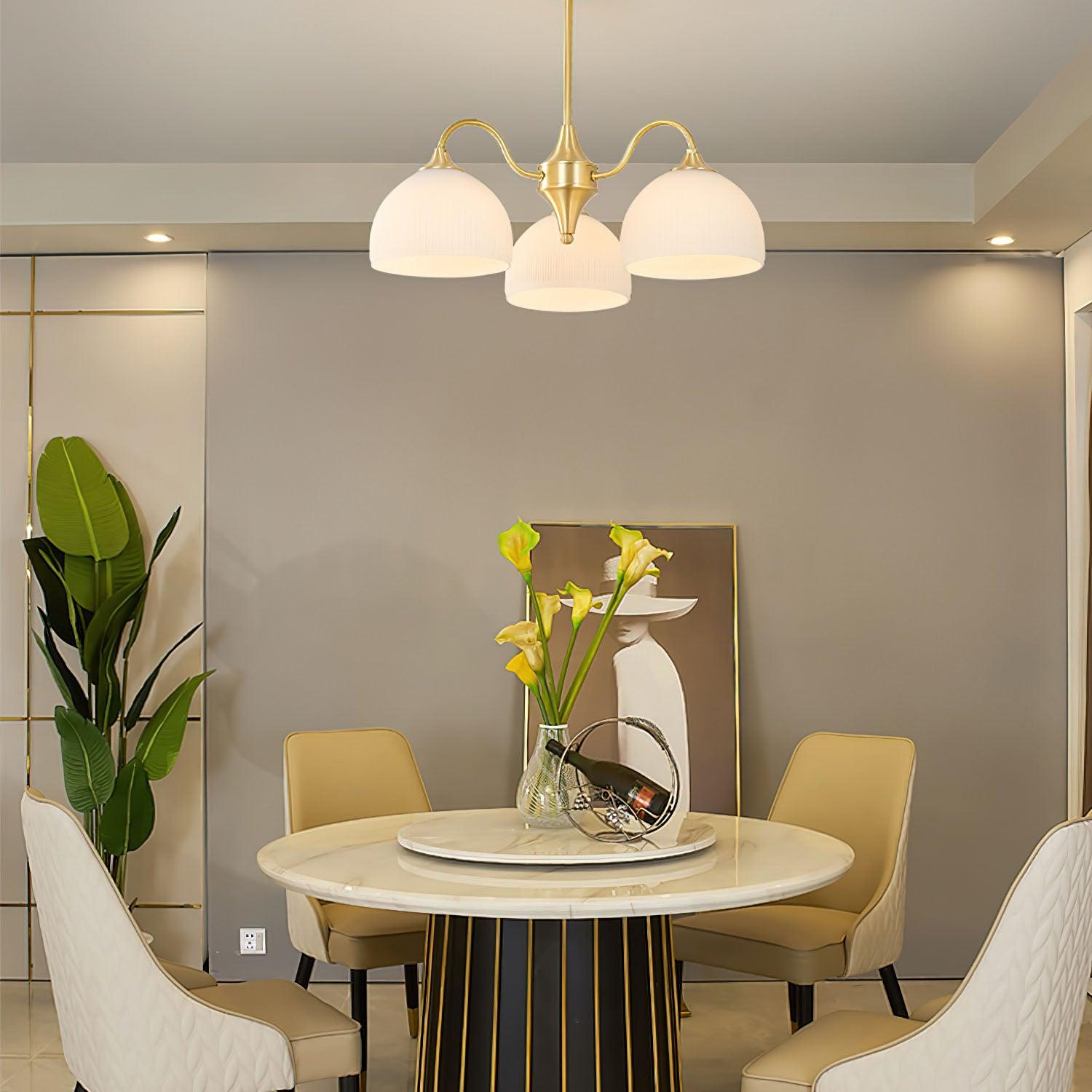 Lustra Chandelier Striped Glass Bowl - Neutralighting