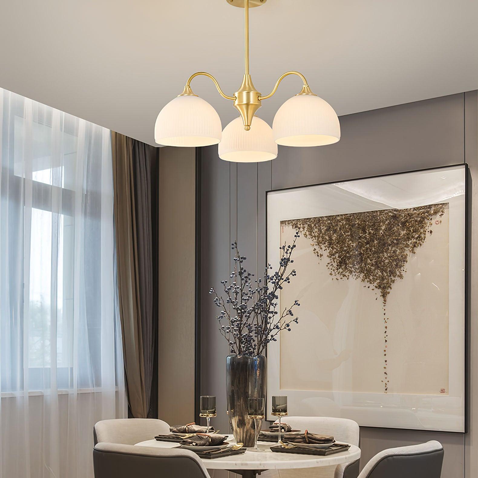 Lustra Chandelier Striped Glass Bowl - Neutralighting