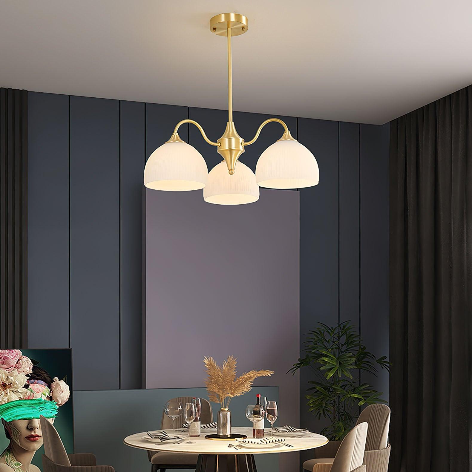 Lustra Chandelier Striped Glass Bowl - Neutralighting