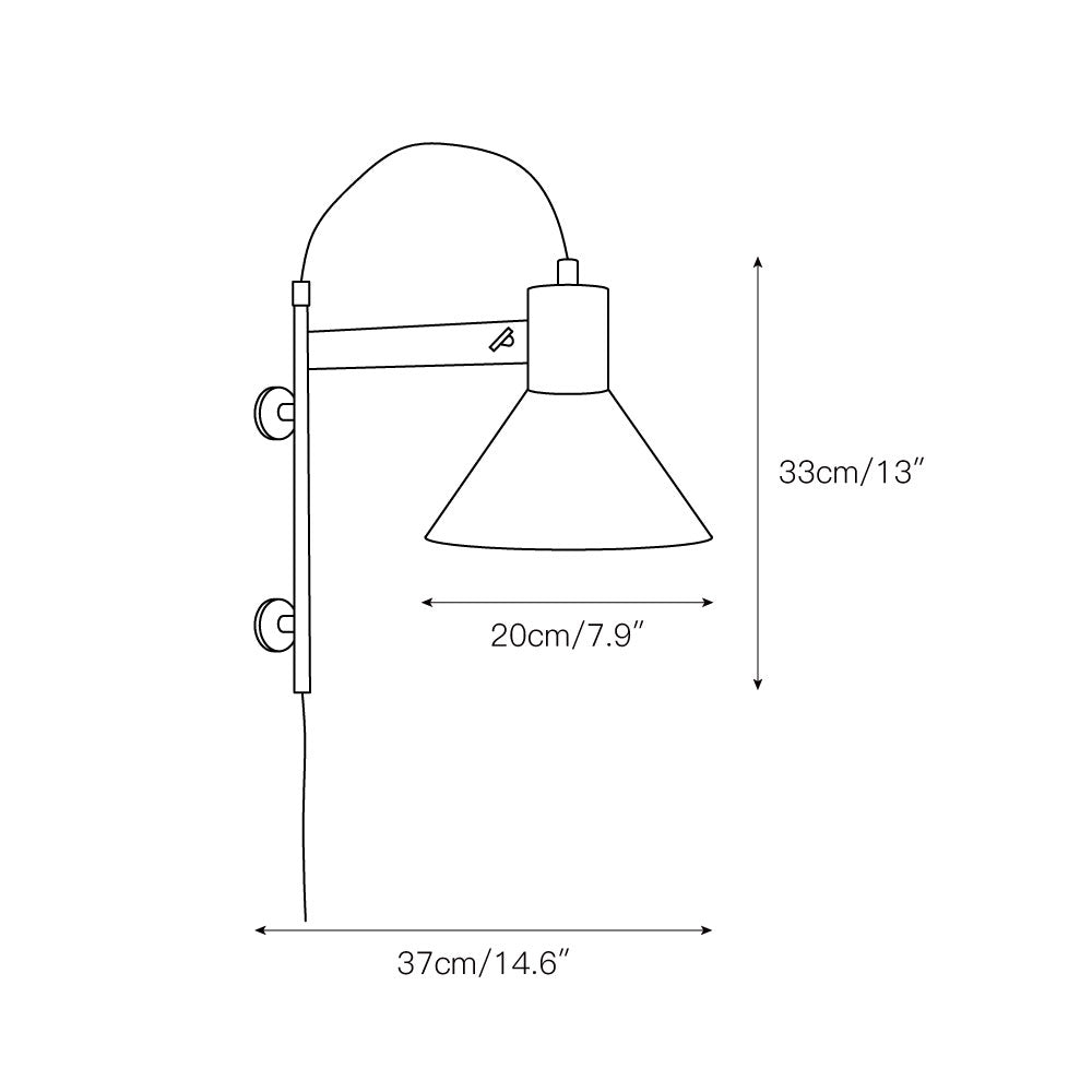 Ivela Modern Minimalist Plug-In Metal Wall Lamp - Lamp Copper