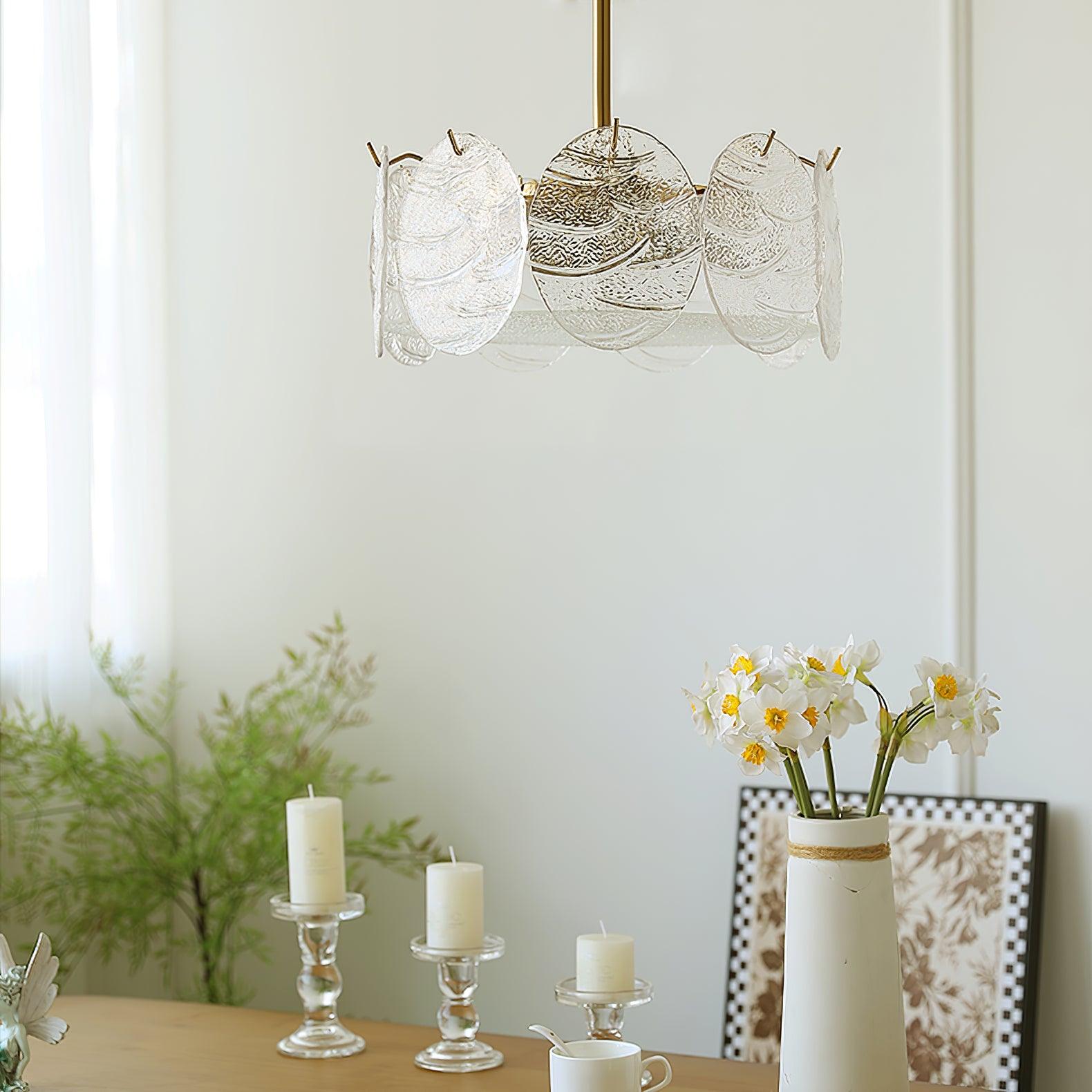 Lustra Lampe De Plafond Avec Finition Dorée Et Verre Strié - Neutralighting
