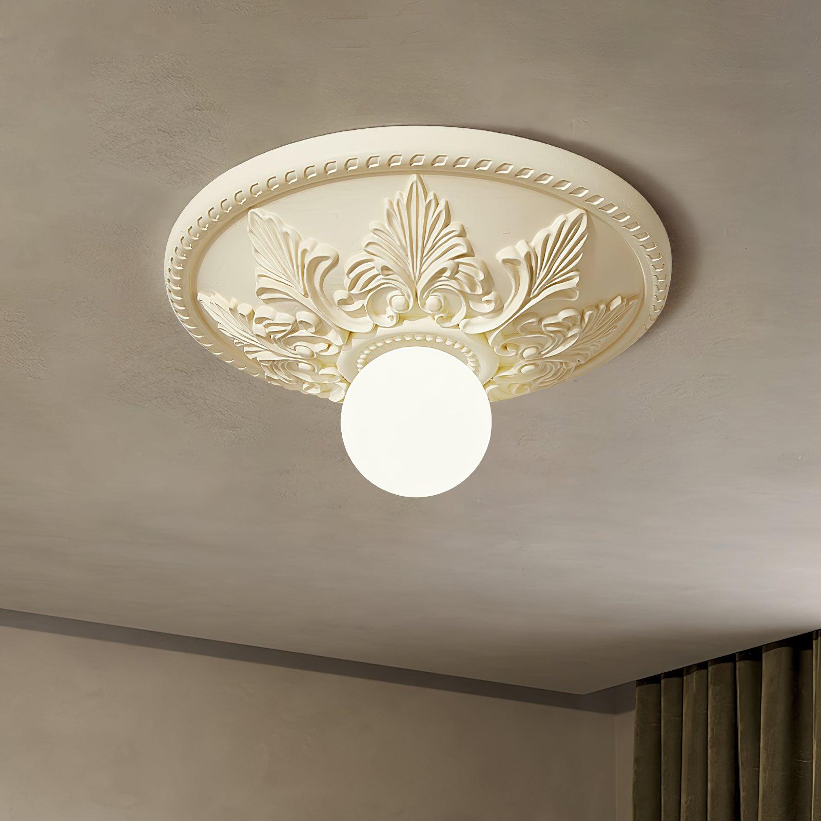 Aero Plafonnier Classique Globe en Résine et Verre - Neutralighting