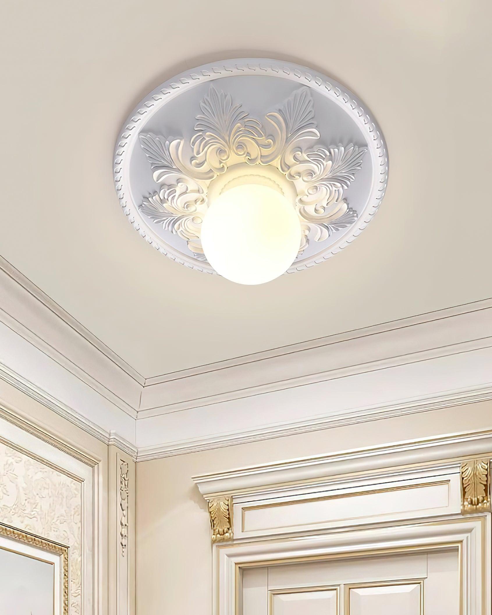 Aero Plafonnier Classique Globe en Résine et Verre - Neutralighting