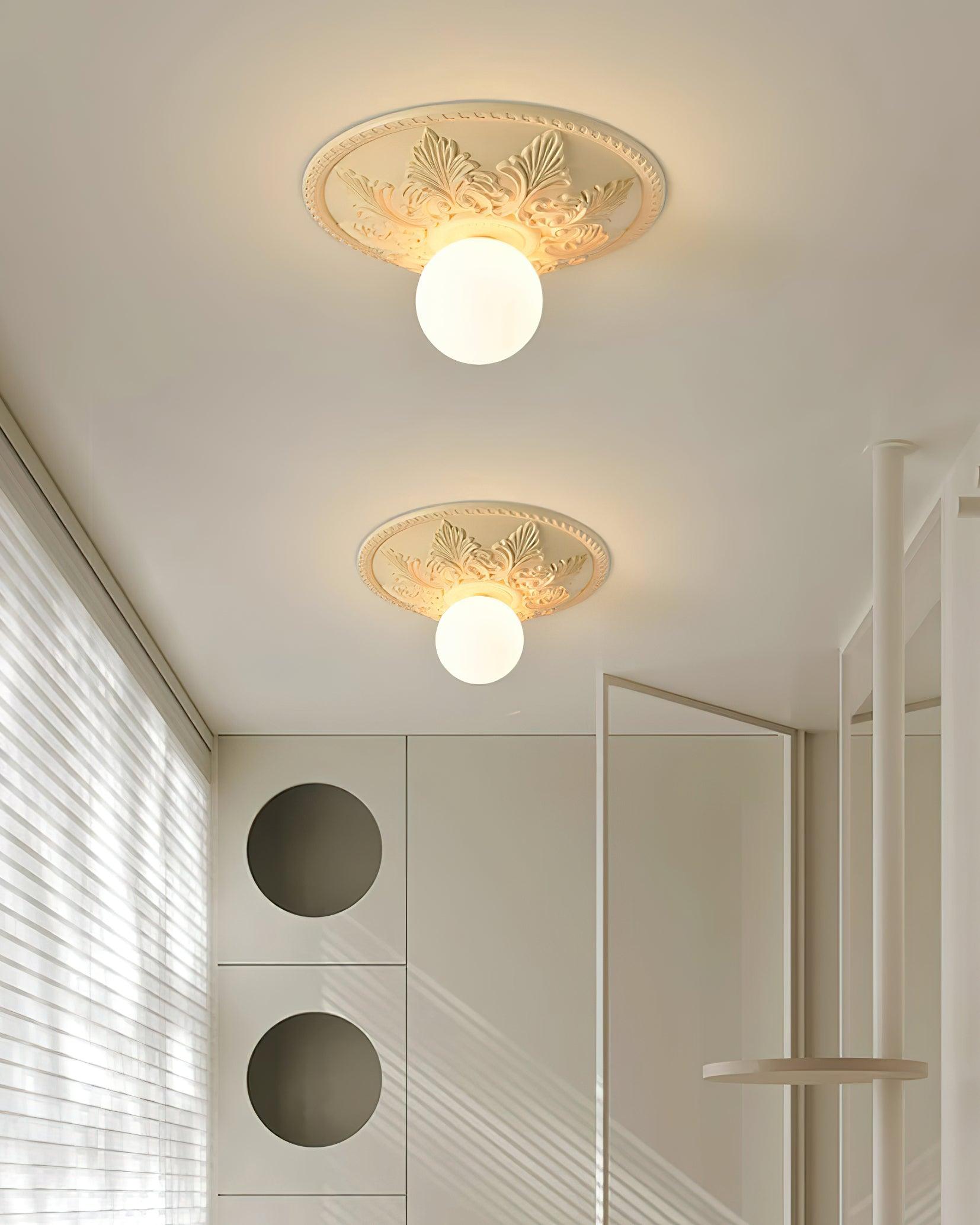 Aero Plafonnier Classique Globe en Résine et Verre - Neutralighting