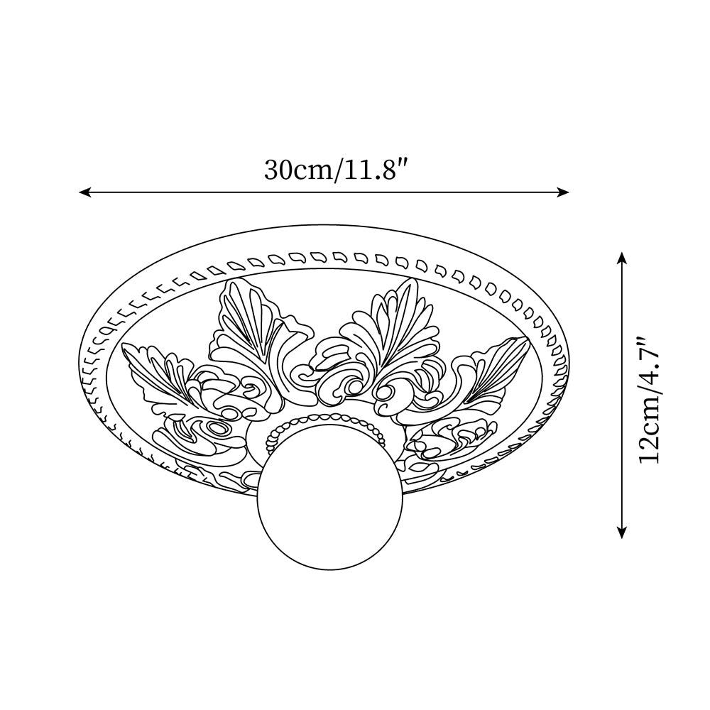 Aero Plafonnier Classique Globe en Résine et Verre - Neutralighting