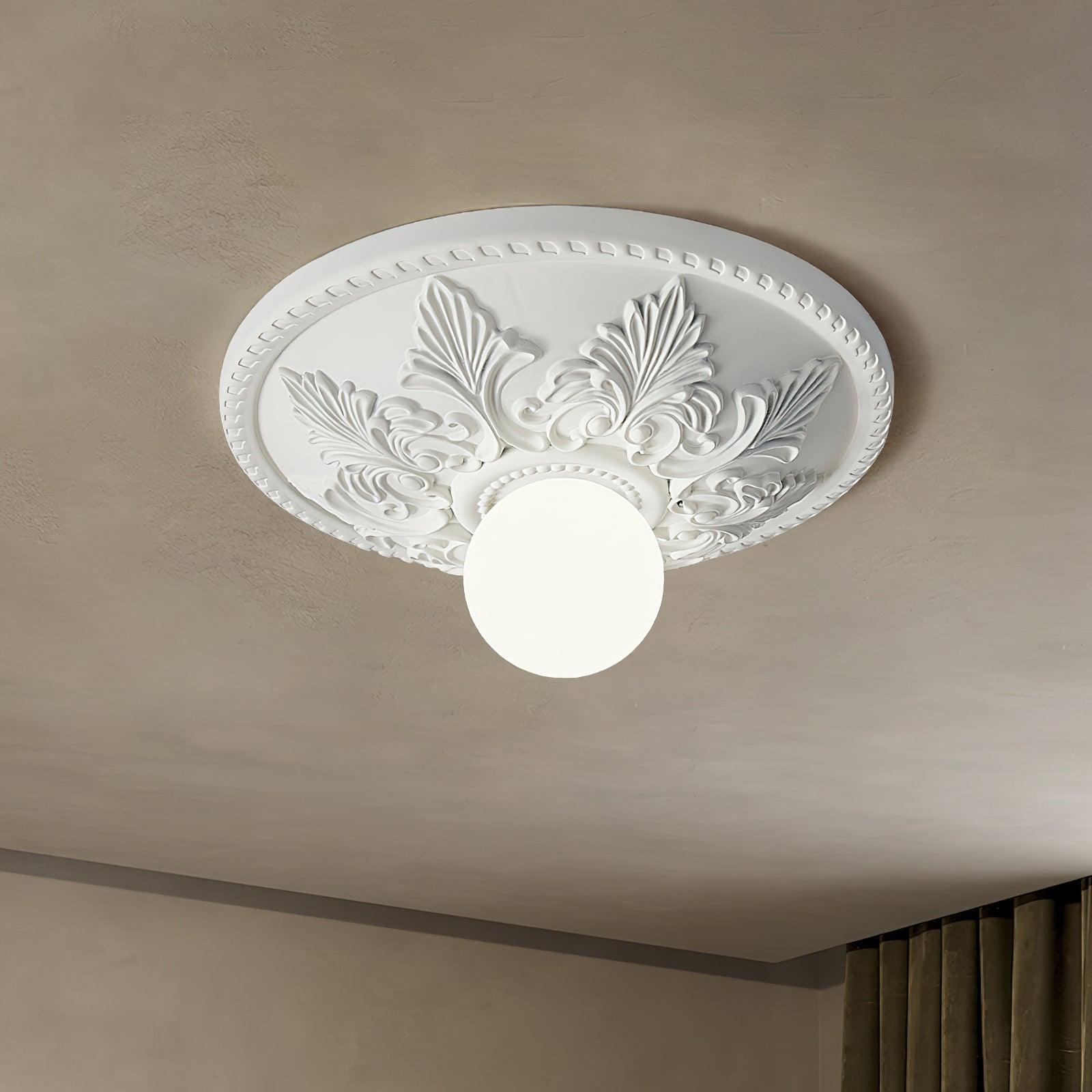 Aero Plafonnier Classique Globe en Résine et Verre - Neutralighting