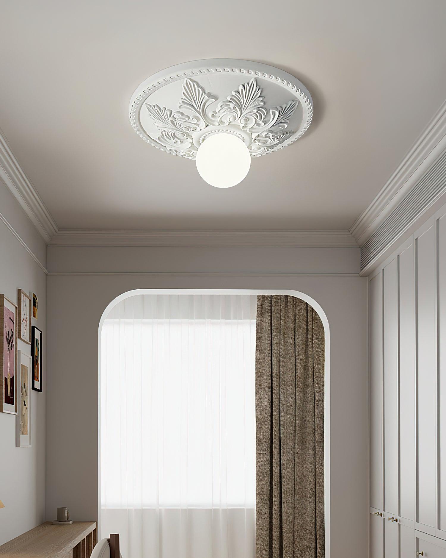 Aero Plafonnier Classique Globe en Résine et Verre - Neutralighting
