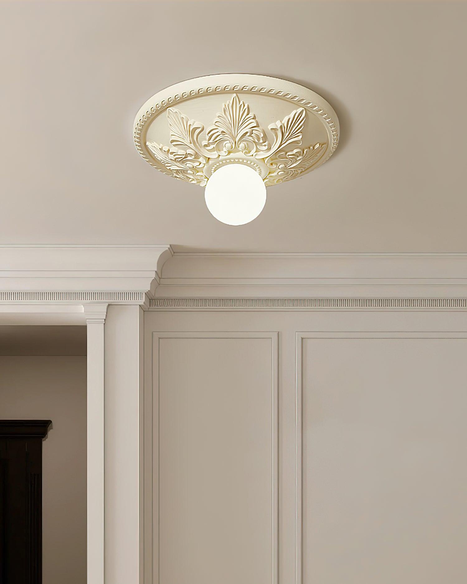 Aero Plafonnier Classique Globe en Résine et Verre - Neutralighting