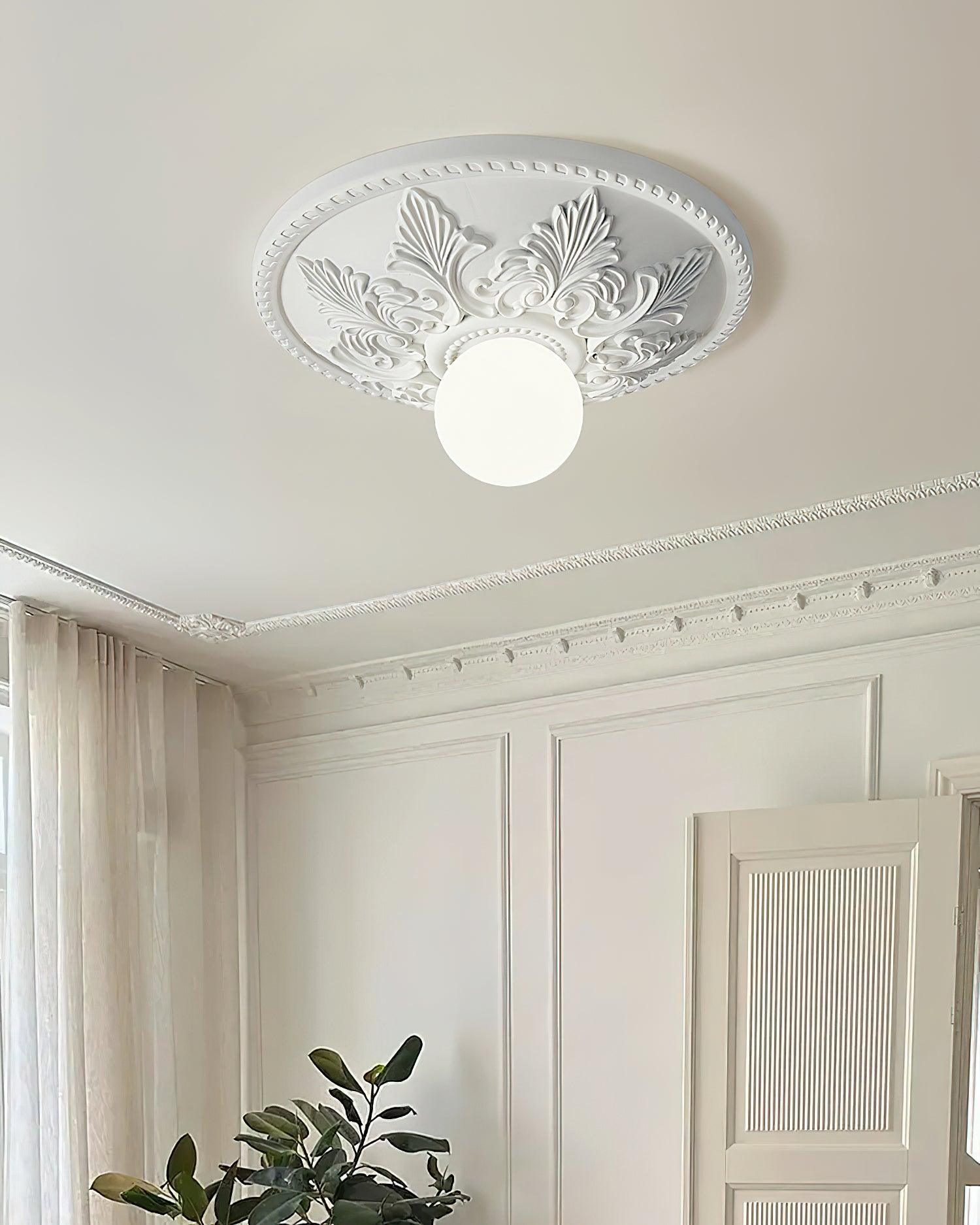 Aero Plafonnier Classique Globe en Résine et Verre - Neutralighting