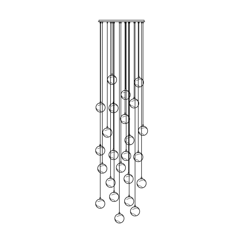 Arsorarae Modern Minimalist Cluster Alabaster Chandelier - Lamp Copper