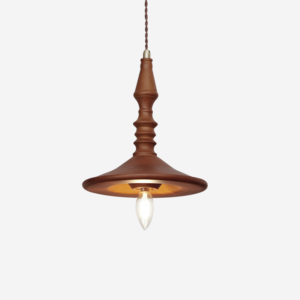 Pendant Lamp Wood Walnut Shade Modern Minimalist Cozy Warm - Letslighting