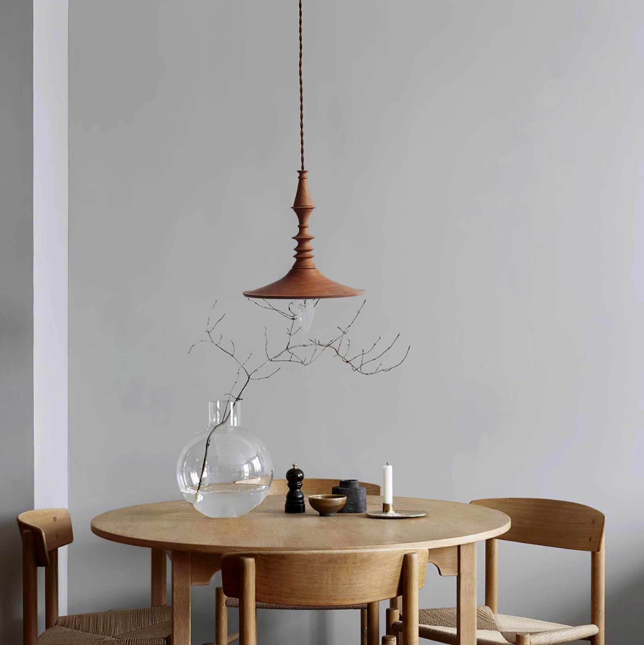 Iraeiel Vintage Minimalist Wooden Pendant Light - Lamp Copper