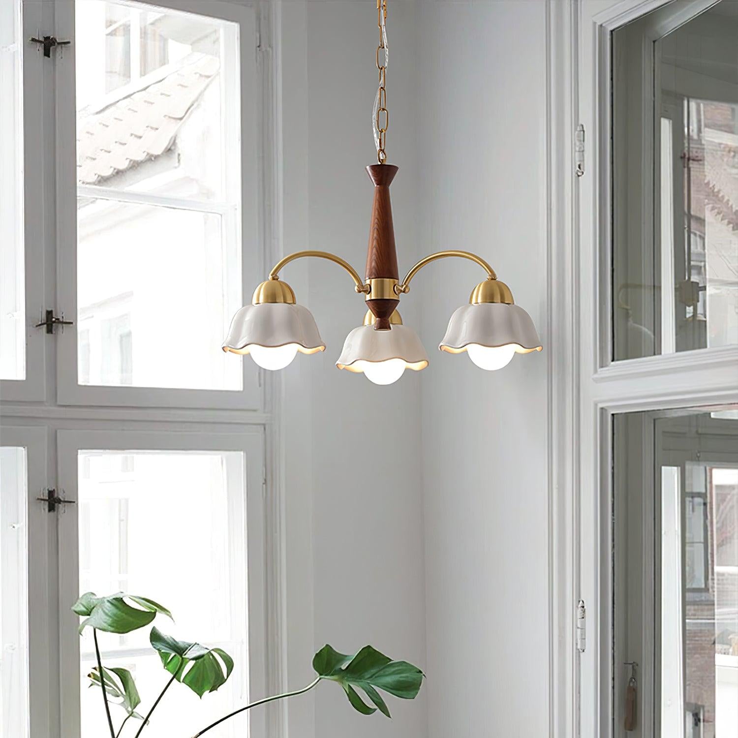 Bellin Lustres Floraux en Bois et Céramique - Neutralighting