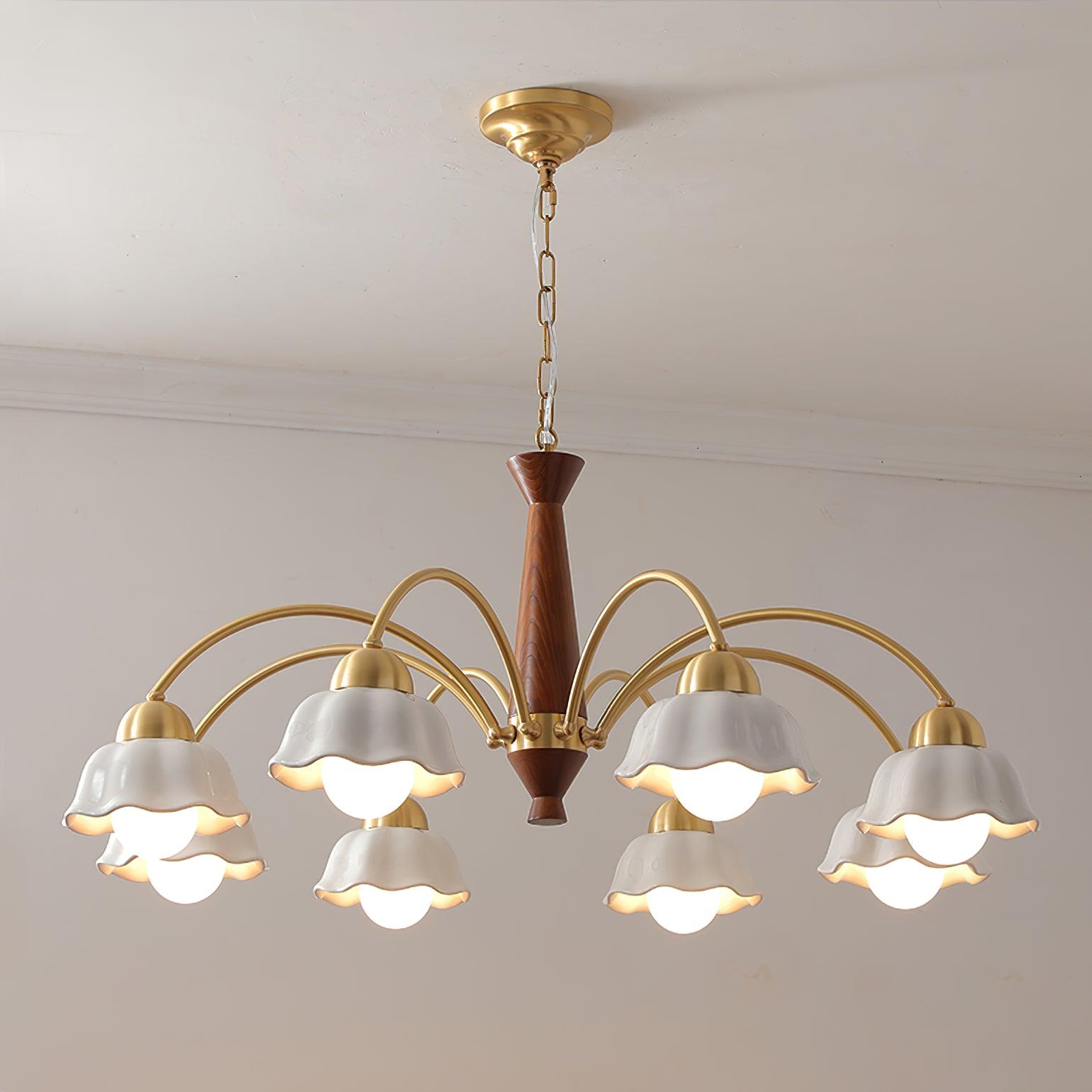 Bellin Lustres Floraux en Bois et Céramique - Neutralighting