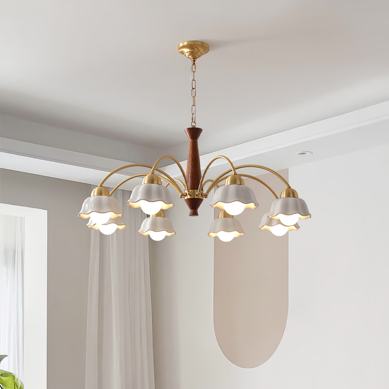 Bellin Lustres Floraux en Bois et Céramique - Neutralighting
