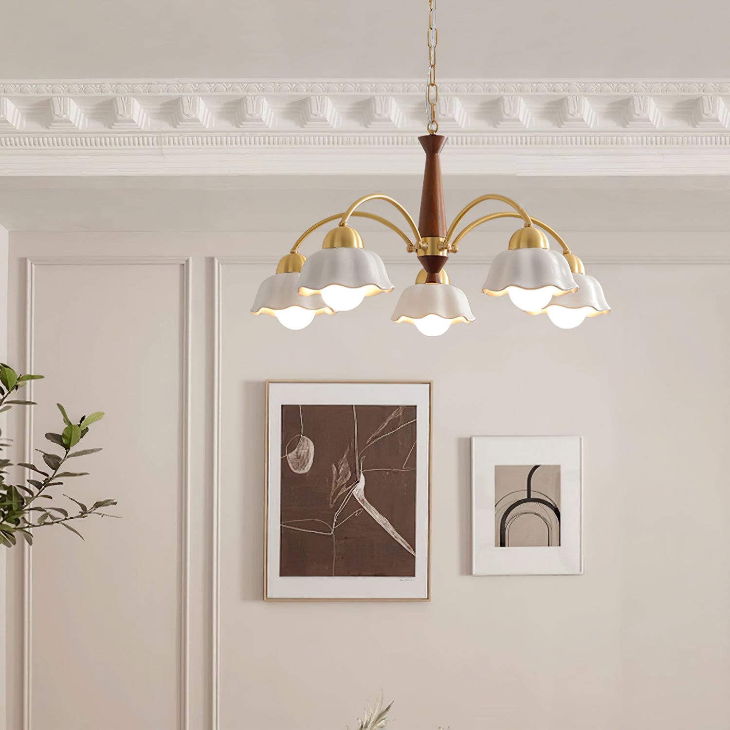 Bellin Lustres Floraux en Bois et Céramique - Neutralighting