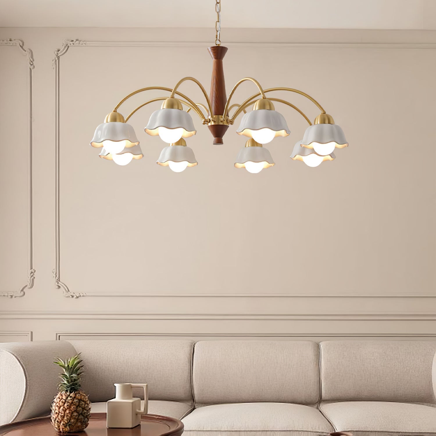Bellin Lustres Floraux en Bois et Céramique - Neutralighting