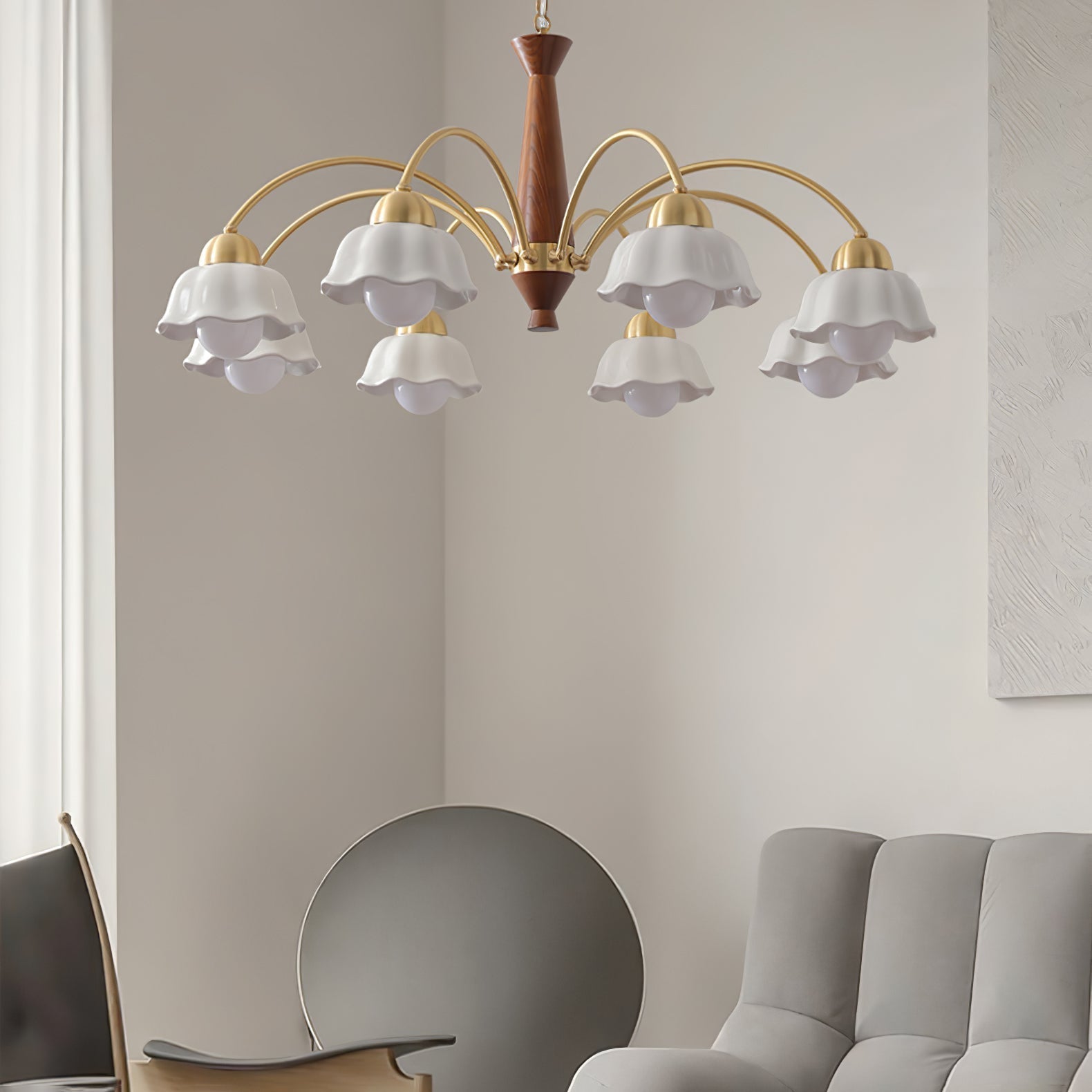 Bellin Lustres Floraux en Bois et Céramique - Neutralighting