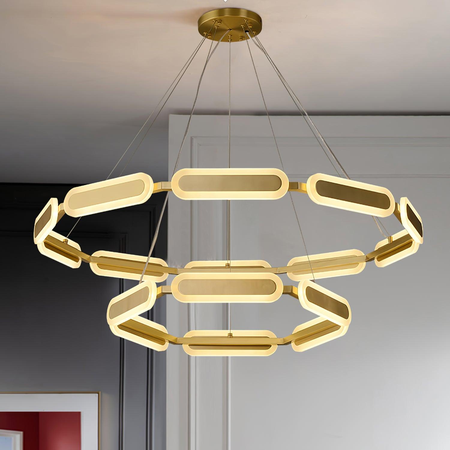Lustra Chandelier Anneau Géométrique en Laiton - Neutralighting
