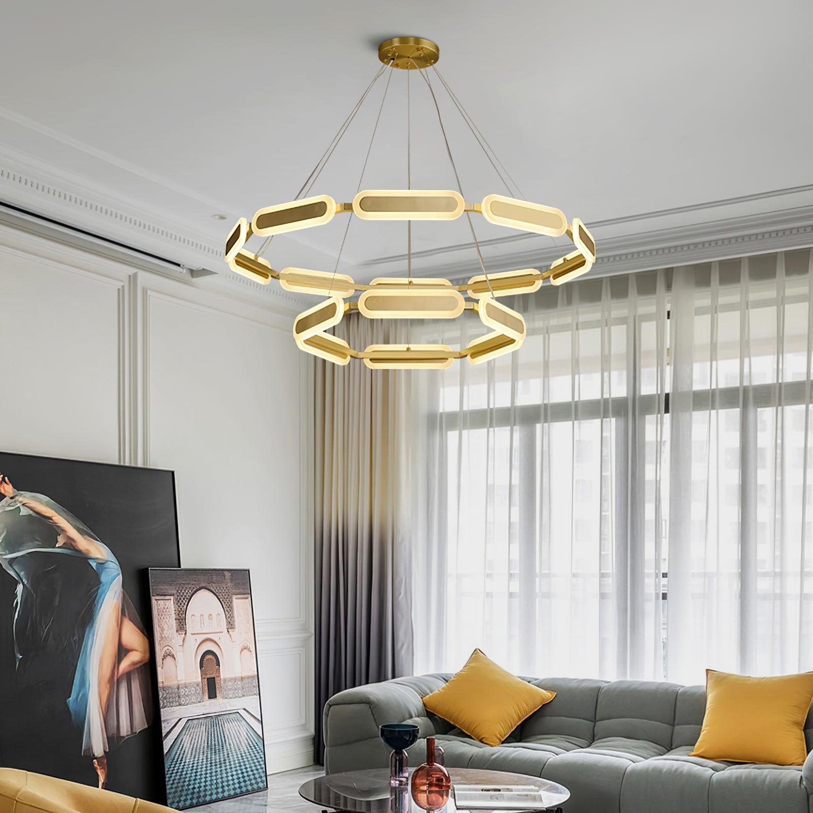 Lustra Chandelier Anneau Géométrique en Laiton - Neutralighting