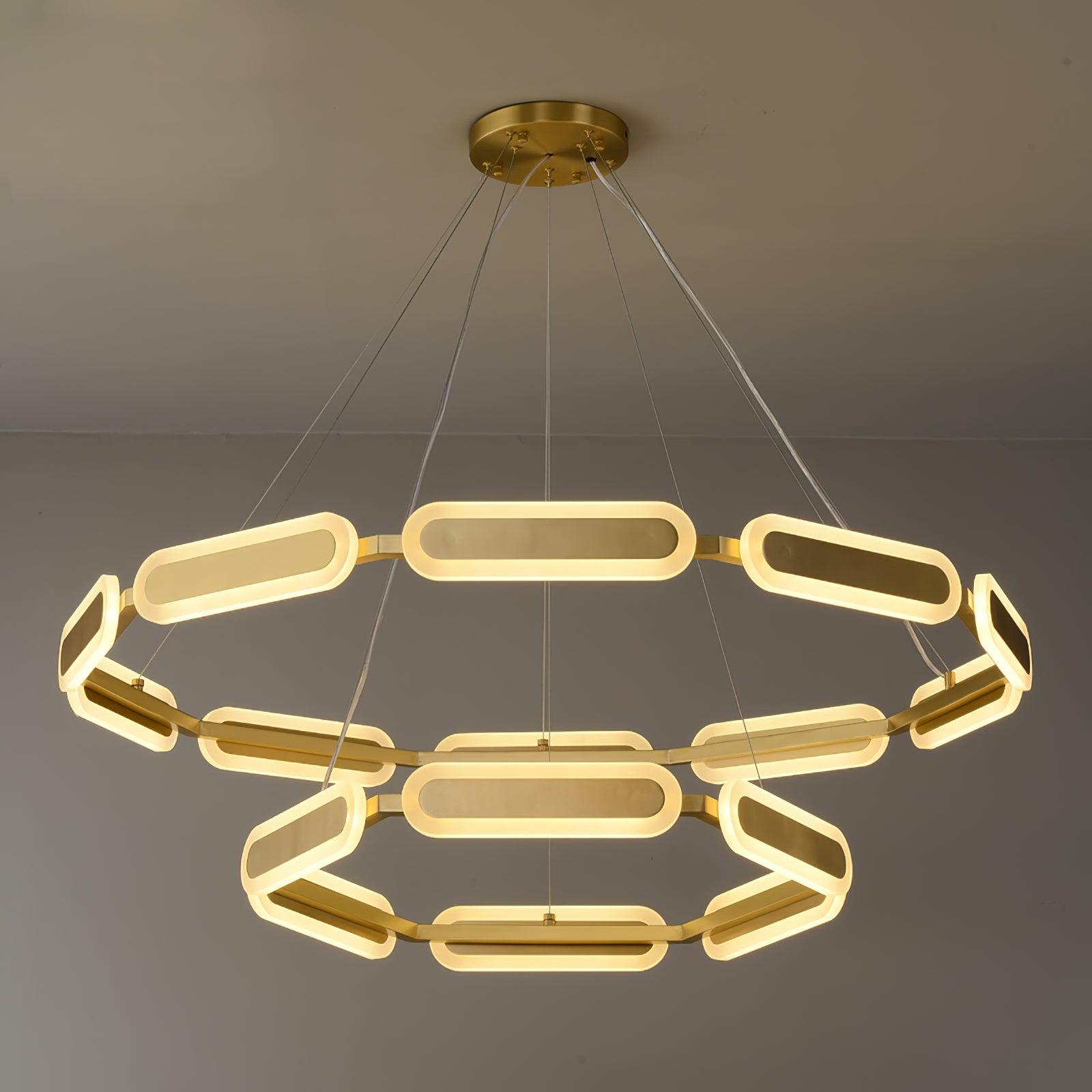 Lustra Chandelier Anneau Géométrique en Laiton - Neutralighting