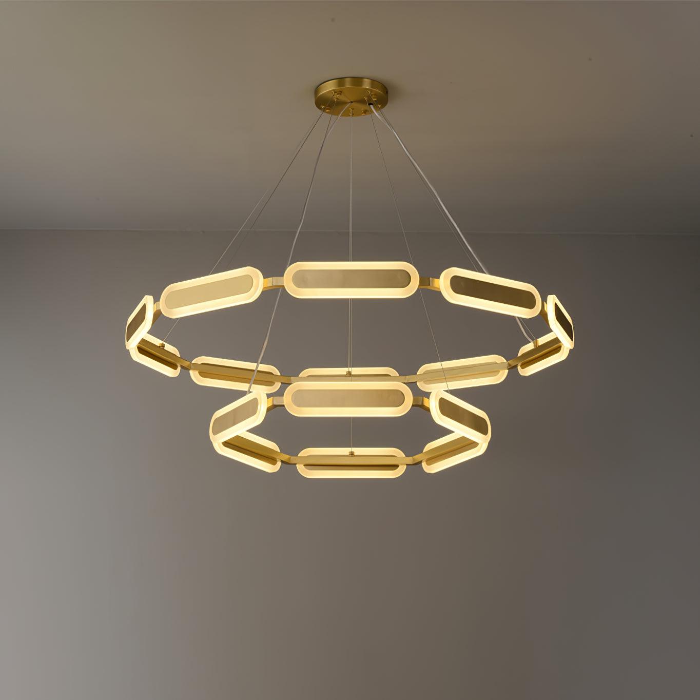 Lustra Chandelier Anneau Géométrique en Laiton - Neutralighting
