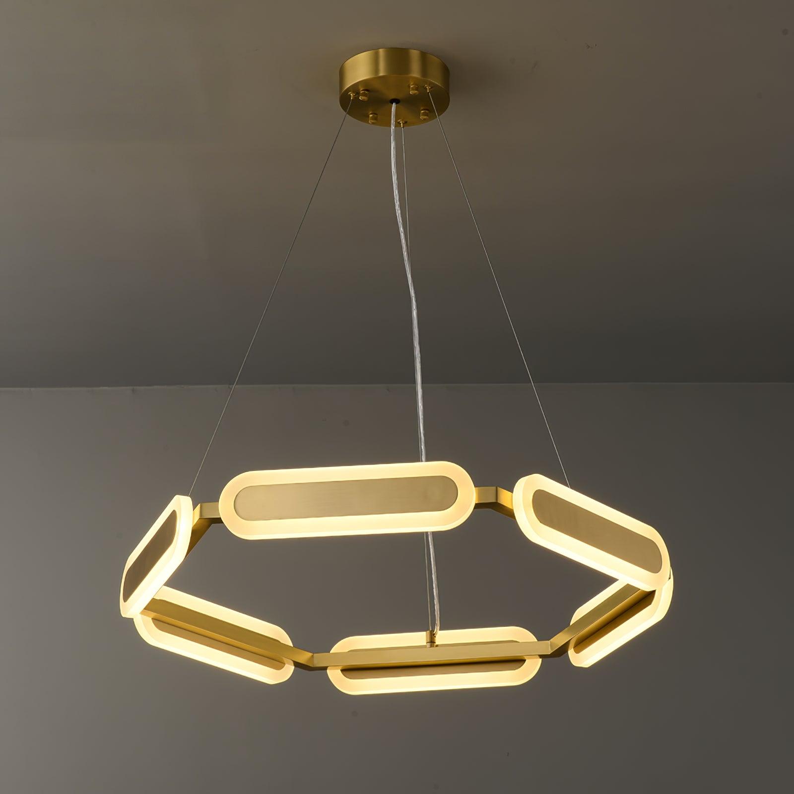 Lustra Chandelier Anneau Géométrique en Laiton - Neutralighting