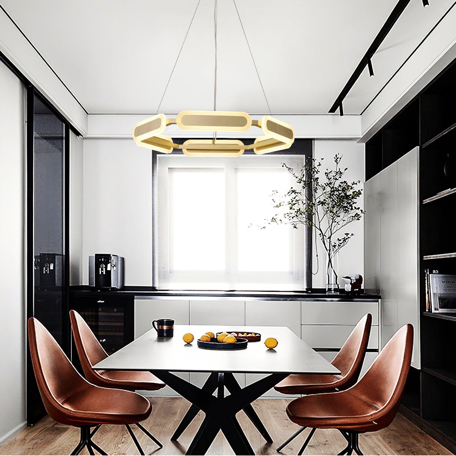 Lustra Chandelier Anneau Géométrique en Laiton - Neutralighting
