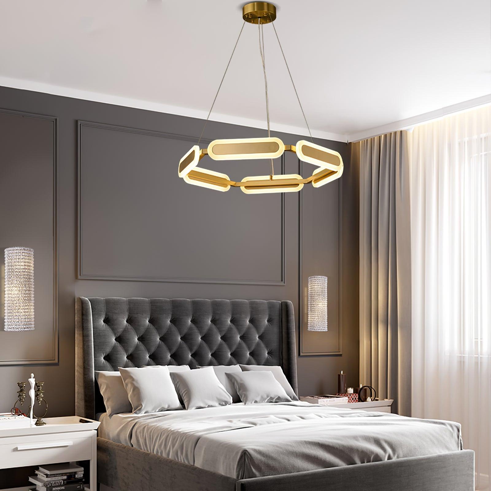 Lustra Chandelier Anneau Géométrique en Laiton - Neutralighting