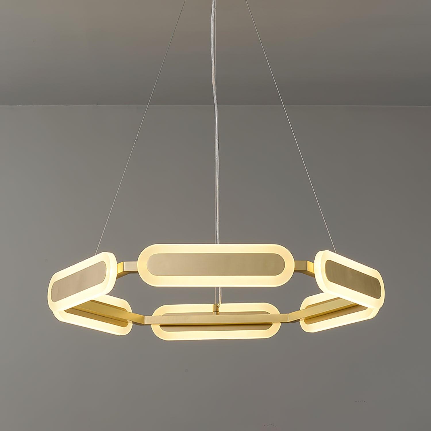 Lustra Chandelier Anneau Géométrique en Laiton - Neutralighting