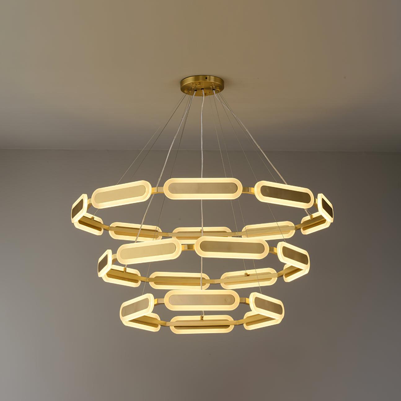 Lustra Chandelier Anneau Géométrique en Laiton - Neutralighting