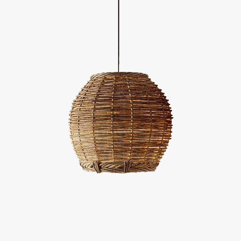 Ritta Suspension Luminaire LED Bois Rotin Salon/Salle à Manger - Neutralighting