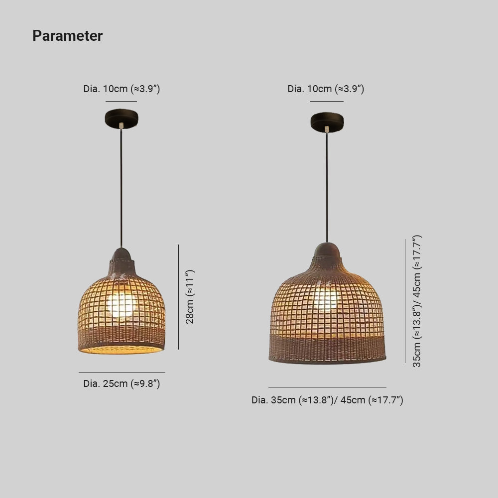 Ritta Suspension Rétro Bambou Maison d'hôtes/Chambre à Coucher - Neutralighting