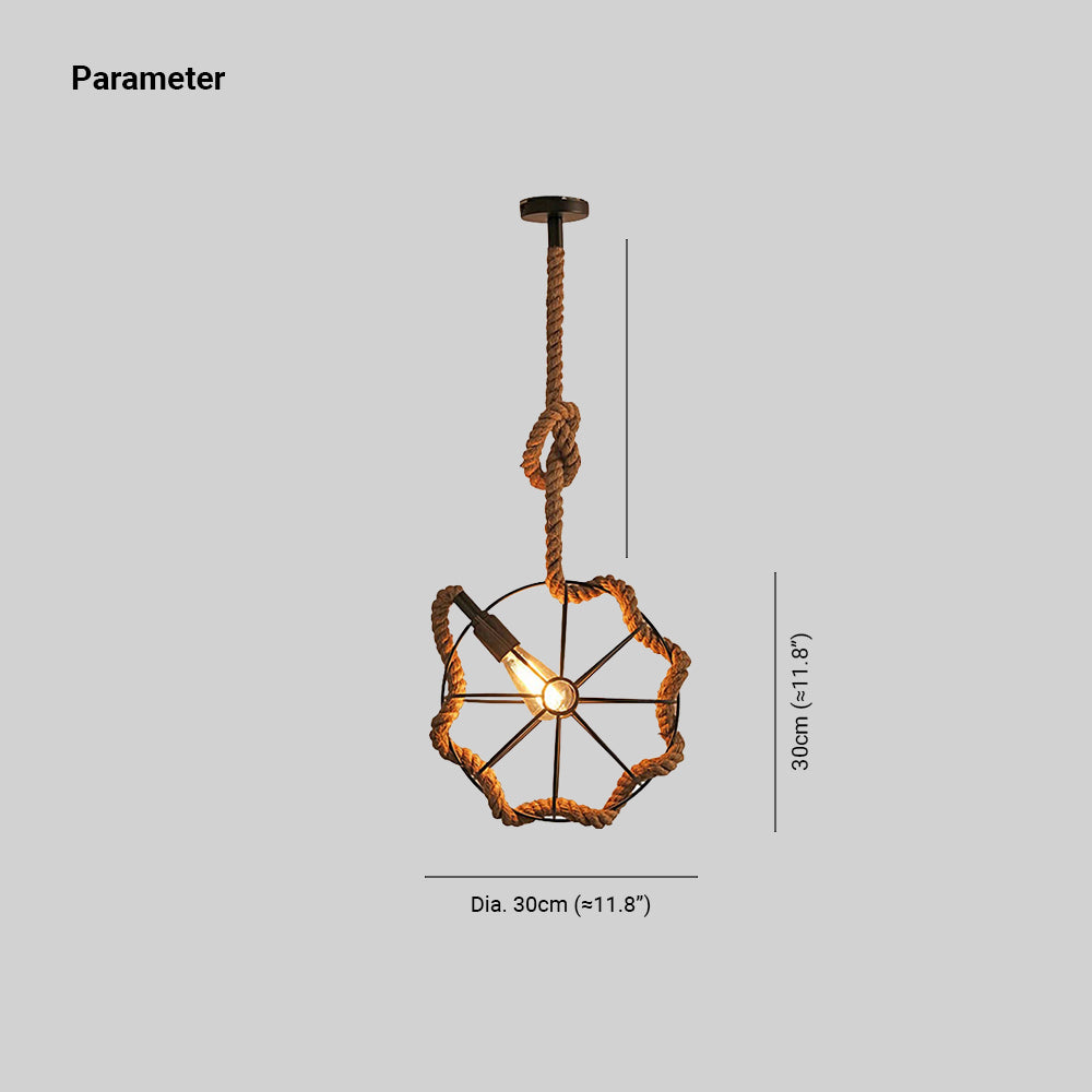 Epoch Suspension LED Rétro en Métal Noir/Barre de Corde/Salon - Neutralighting