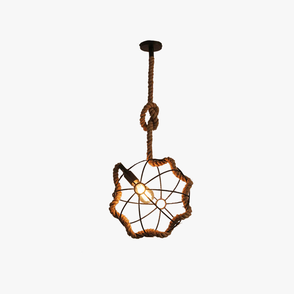Epoch Suspension LED Rétro en Métal Noir/Barre de Corde/Salon - Neutralighting